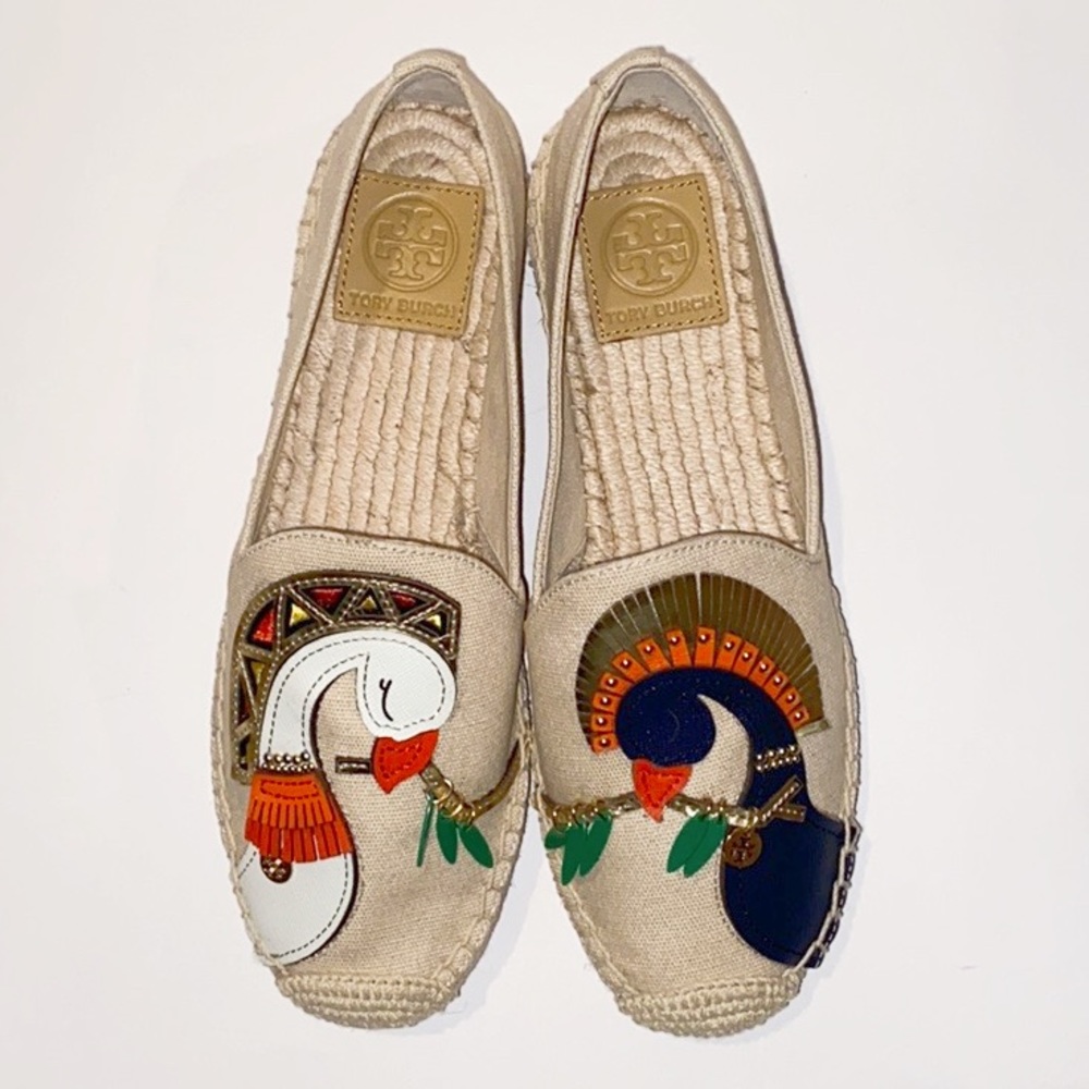 NIB Tory Burch Parrot Espadrille Dulce de Leche - Picture 4 of 8